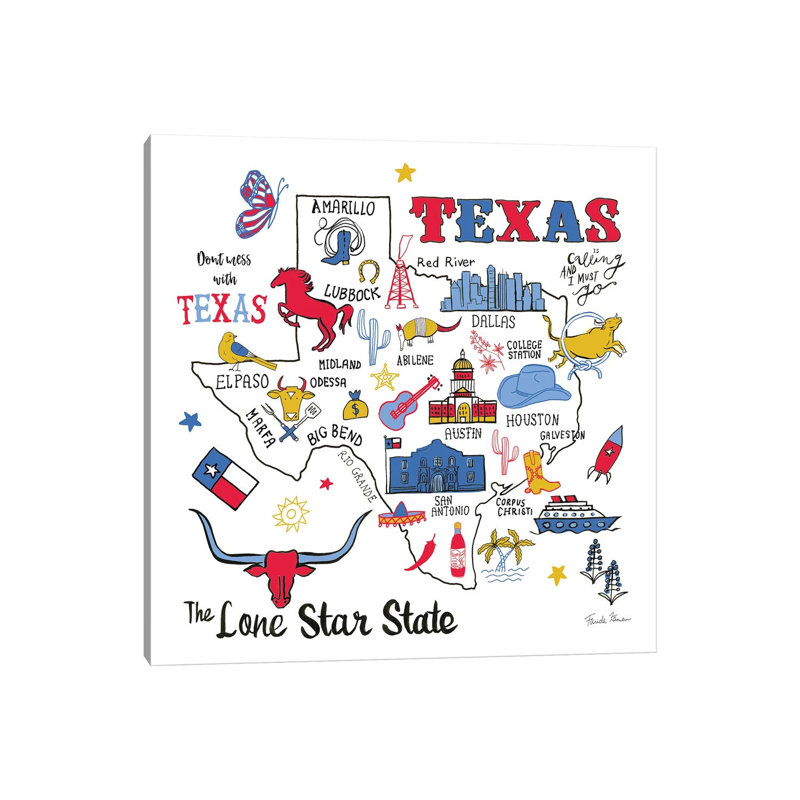 Texas by Farida Zaman - Wrapped Canvas Print, 30.48 cm H x 30.48 cm W
