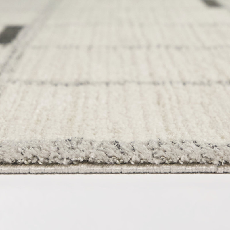 Bannerman Cream/Charcoal Modern Geometric Area Rug, 5'3" x 7'