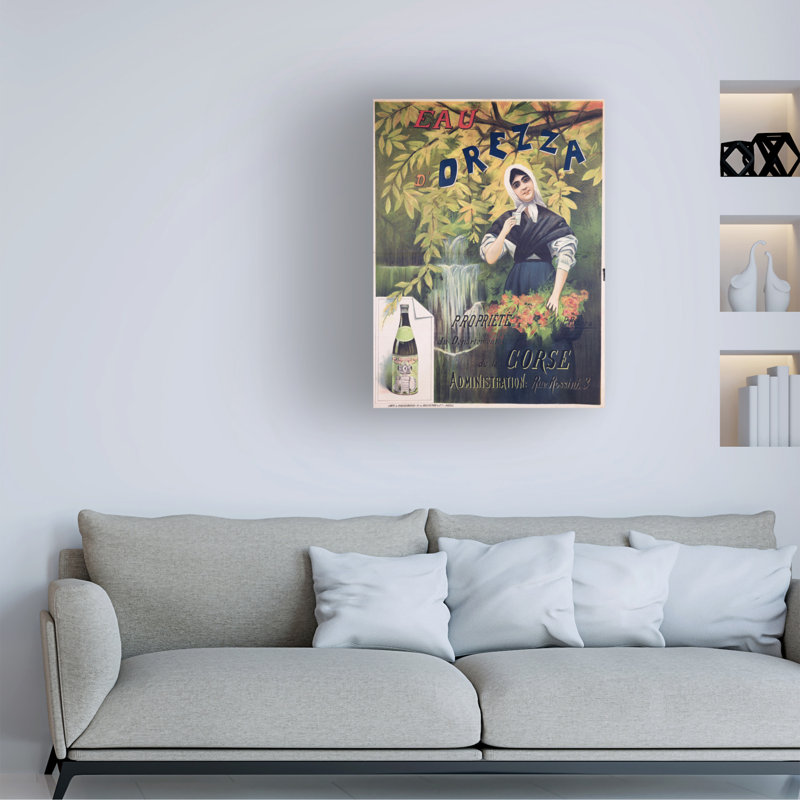 P. Ribera, eau minérale naturelle, art sur toile, H 19 po x l 14 po