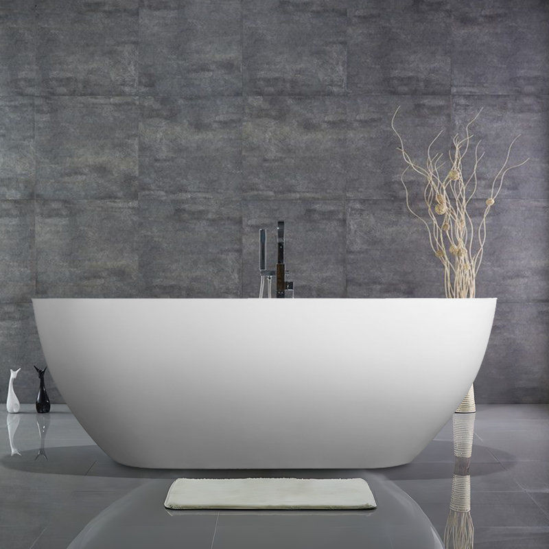 68.9'' x 29.5'' Freestanding Soaking Solid Surface Bathtub