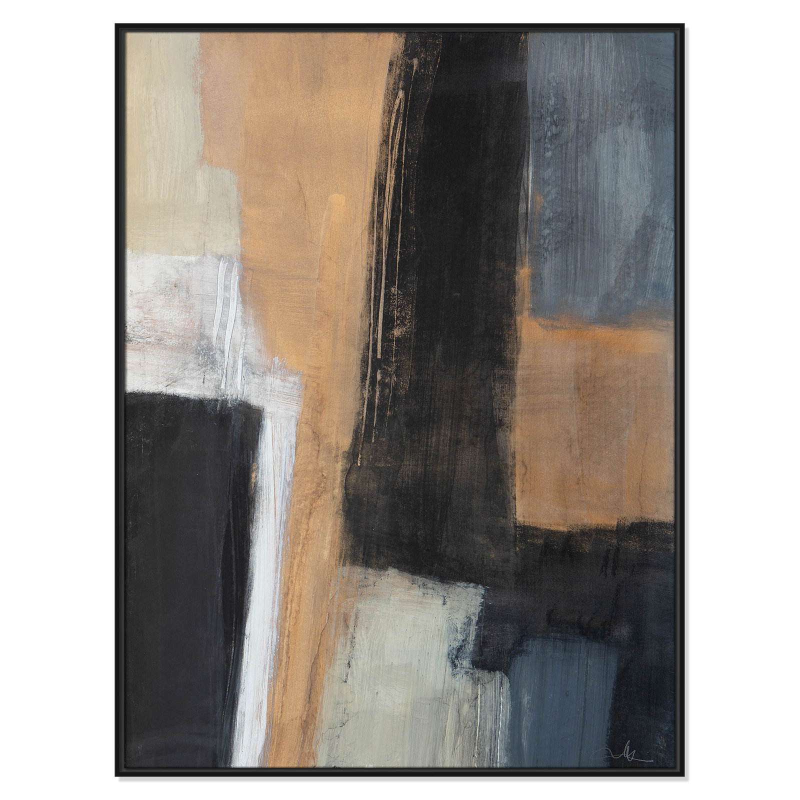 Calderon "Metallic Slate I" Print, 49.5" H x 37.5" W x 2" D, Black
