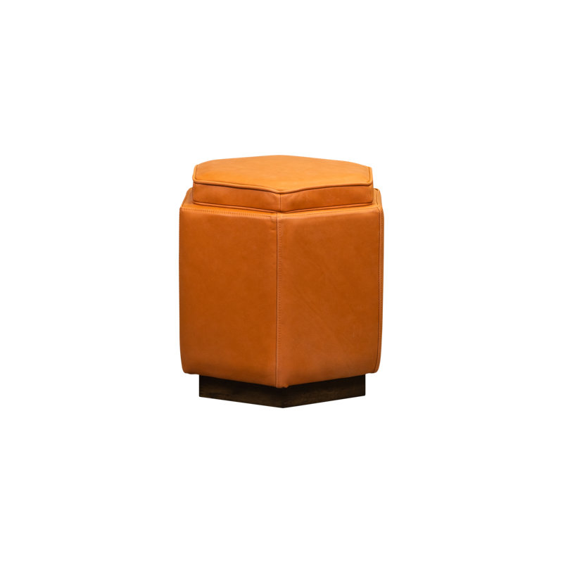 Chit Chat  Swivel Ottoman in Anniston Tangerine, Anniston Tangerine