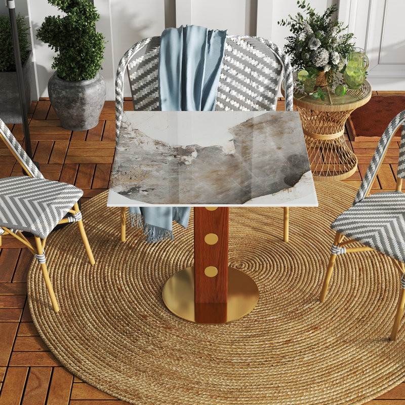 33.5"X 33.5" Square Pedestal Dining Table, Pandora