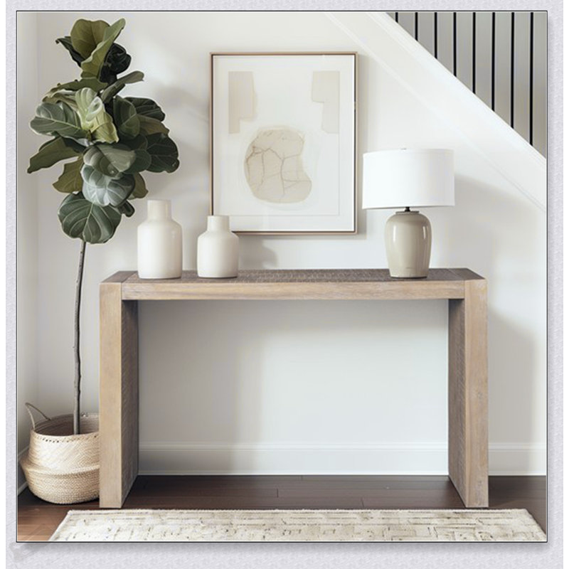 Charmante console en bois massif avec finition profonde et vieux détails pour un décor moderne, des espaces étroits et des couloirs