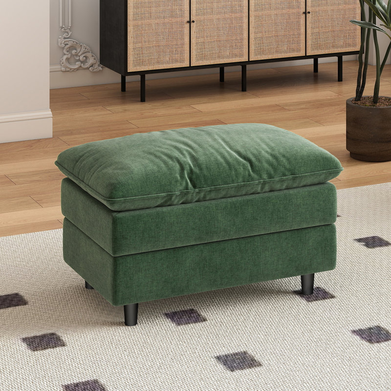 Repose-pieds rembourré en chenille pour canapé modulaire modulaire Chenille, Vert