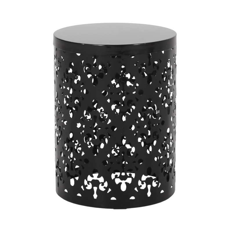 Table de bout d'extérieur en métal - Grand, 17.91" H x 13.78" W x 13.78" D, Black
