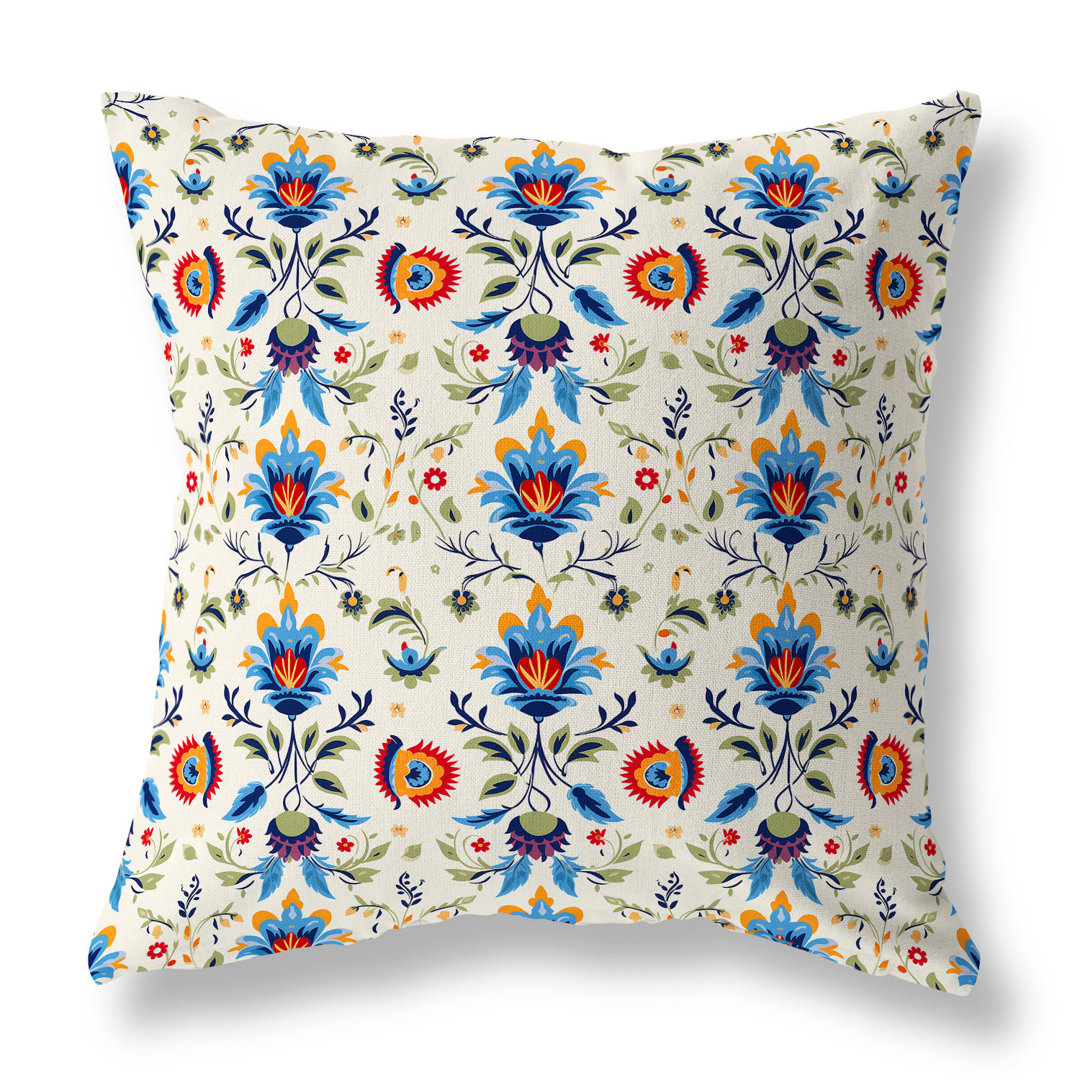 Breezy Botanicals Floral Square Cushion With Filling