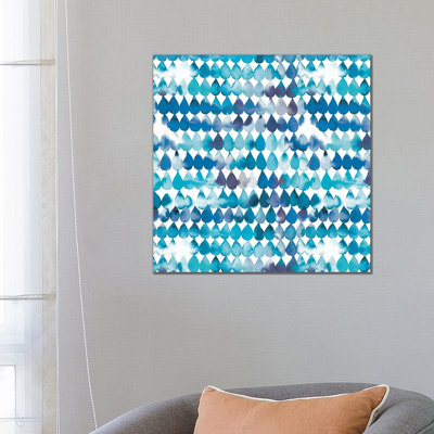 Raindrops Blue by Ninola Design - No Frame Print on Canvas