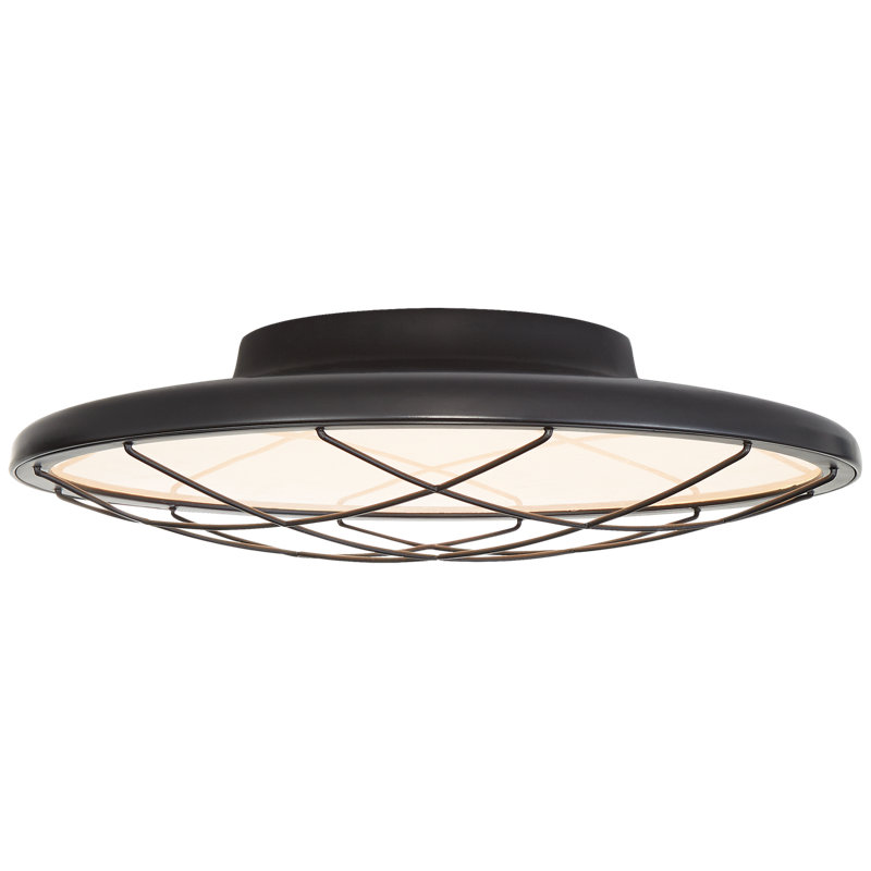 Peter Bristol Dot Caged Flush Mount, Matte Black, 4.5" H x 16.5" W x 16.5" D