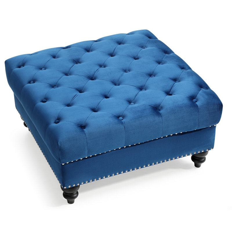 Square Ottoman, Blue