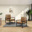 Chaise avec accoudoirs en métal, salon, bureau ou salle de réception avec accoudoirs Leathaire-457037936