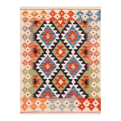 Machine Washable Multicolor Geometric Traditional Pattern Vintage Decorative Rug