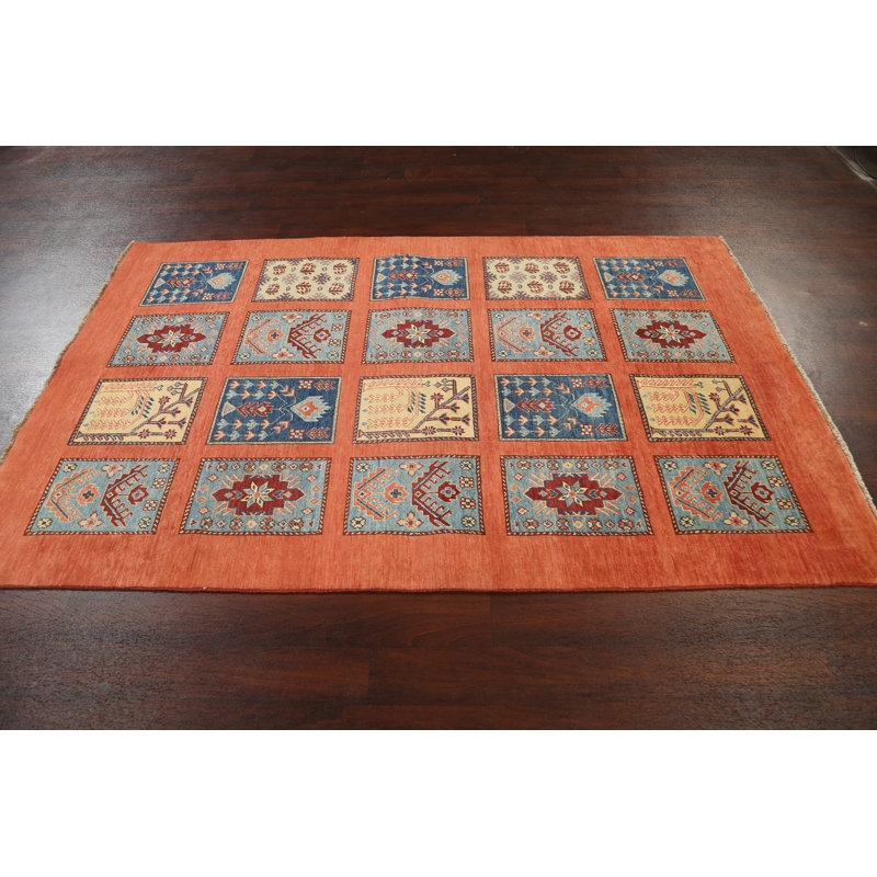 One-of-a-Kind 4'10" X 7'9" New Age Wool Area Rug in Coral