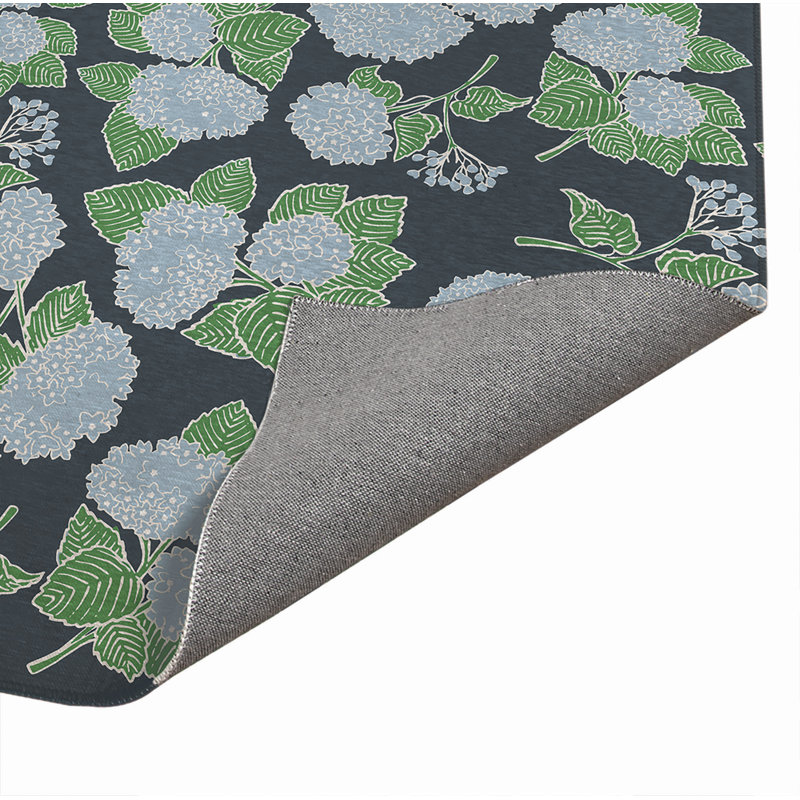 Tapis de bureau léger Hydrangea, L 48 po x P 72 po, Gris anthracite