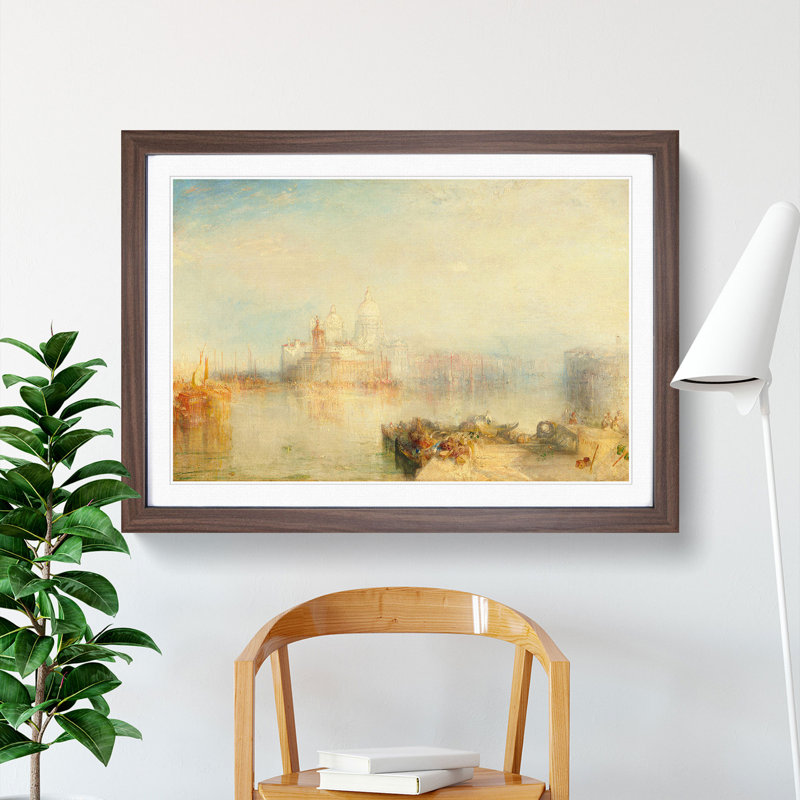 The Dogana and Santa Maria della Salute by Joseph Mallord William Turner - Picture Frame Painting, Walnut