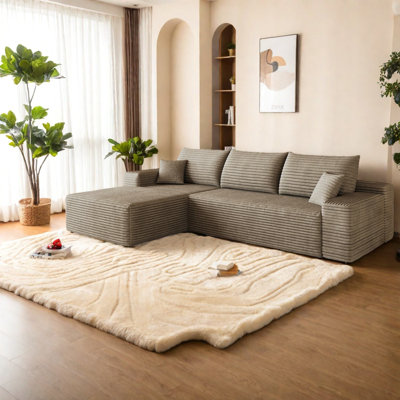 Canapé modulaire en velours côtelé 107 pouces Compression Cloud
