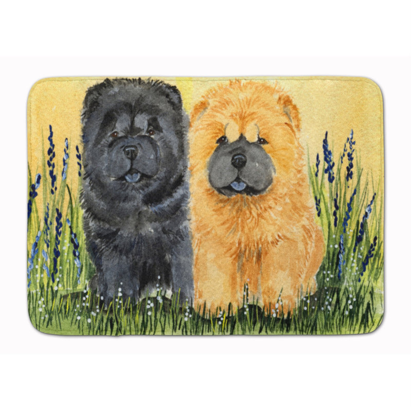 Tapis pour salle de bain en mousse à mémoire chow chow