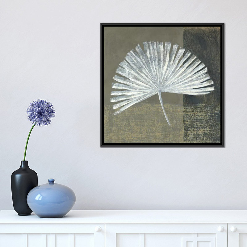 «Palmetto», reproduction d'art sur toile tendue, H 18 po x l 18 po x P 1,5 po, Toile avec cadre noir, Pas de tapis