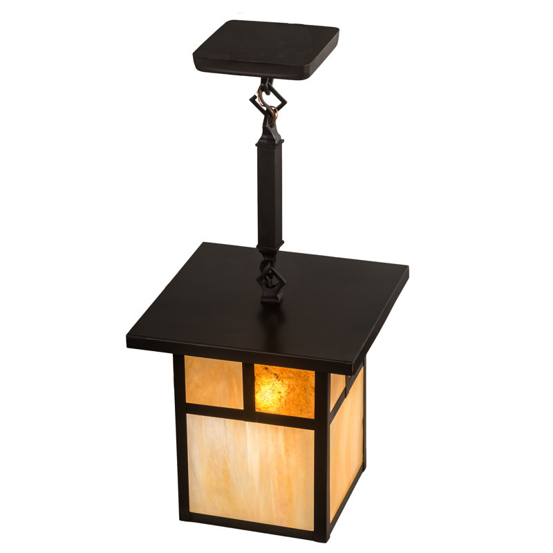 Luminaire rectangulaire simple 1 lumières Youngblood, 19.5" H x 12.75" W x 12.75" D, Orange / Transparent