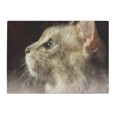 Tempered Glass Curious Cat Chopping Board