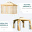 Pavillon de jardin extérieur 10 pi x beige avec cadre et filet