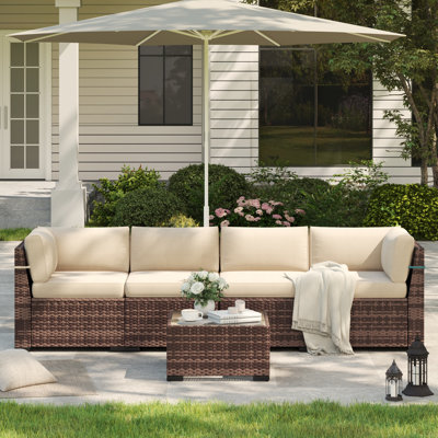 Dinyu - Person Patio Conversation Set with Cushions