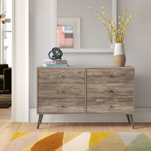 Milo Mid Century Modern Dresser, 6-Drawer