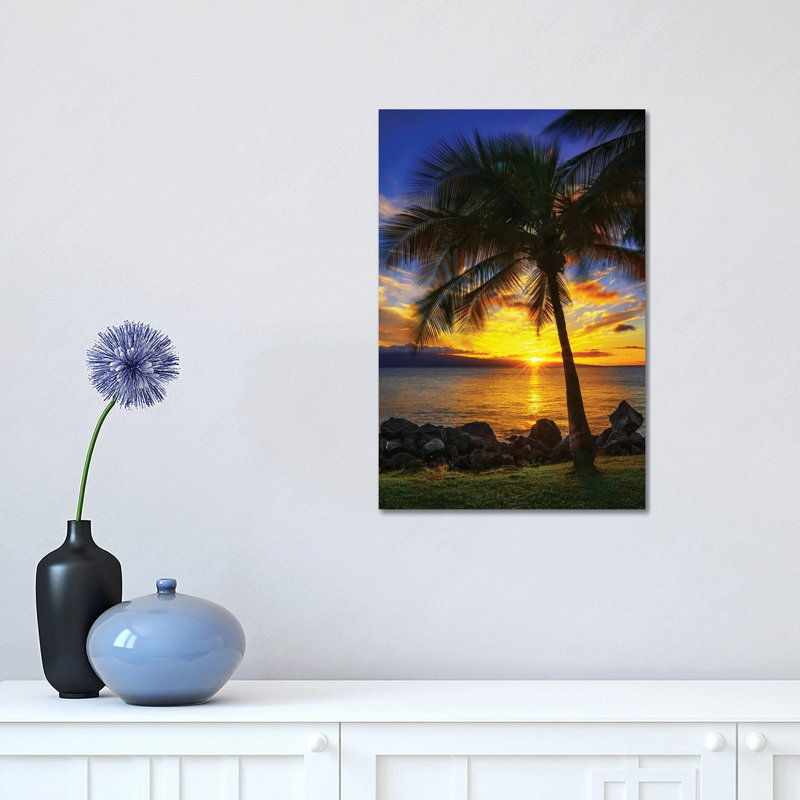 The Sun Setting over Maui 1 Piece Wrapped Canvas Wall Art, 30.48 cm H x 45.72 cm W