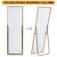Miroir de salle de bain rectangulaire à bordure mince en alliage d'aluminium et bordure dorée 64 po x 21 po x 1 po pour porte d'entrée de chambre à coucher, salon / vestiaire