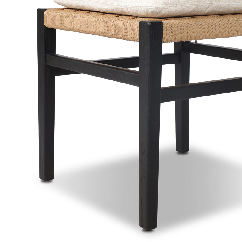 Hamlin Dining Chair With Cushion-Dover Crescent, Distressed Black Ash