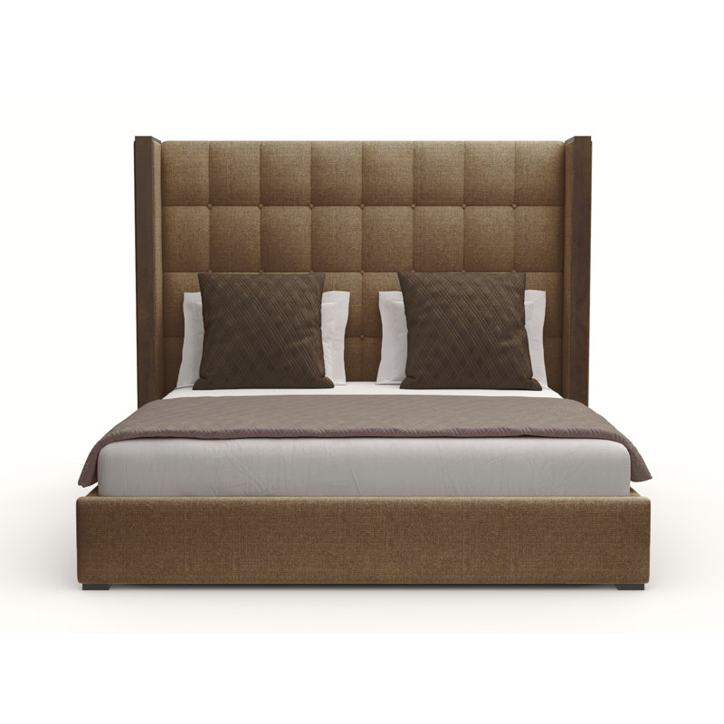Dipson Upholstered Standard Bed, Brown Flax Revolution®, Mid King