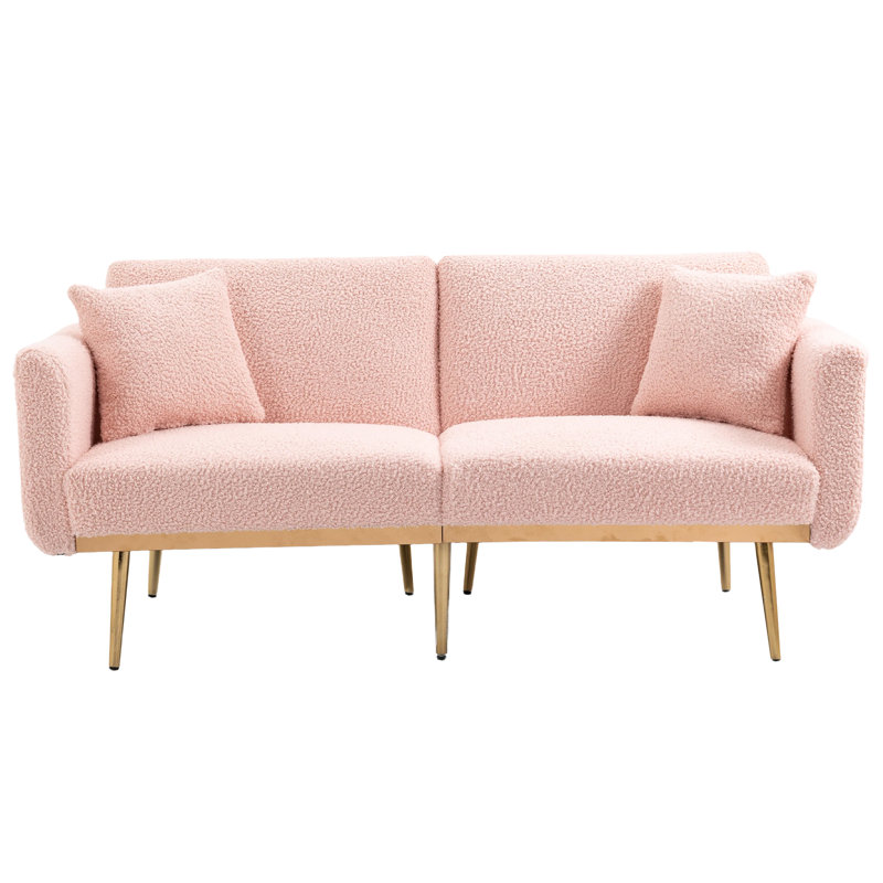 Adalaide 2 Seater Velvet Sofa Bed, Pink