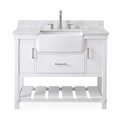Kendia 42'' Single Bathroom Vanity with Marble Top
