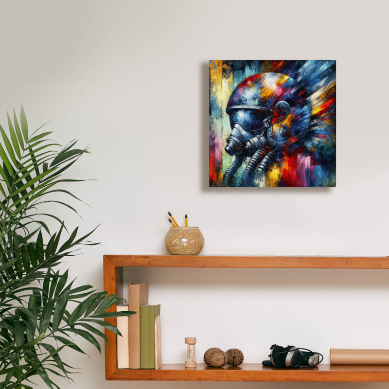«Fighter Pilot Abstract» par Rey Klimt, art mural sur toile, H 12 po x l 12 po