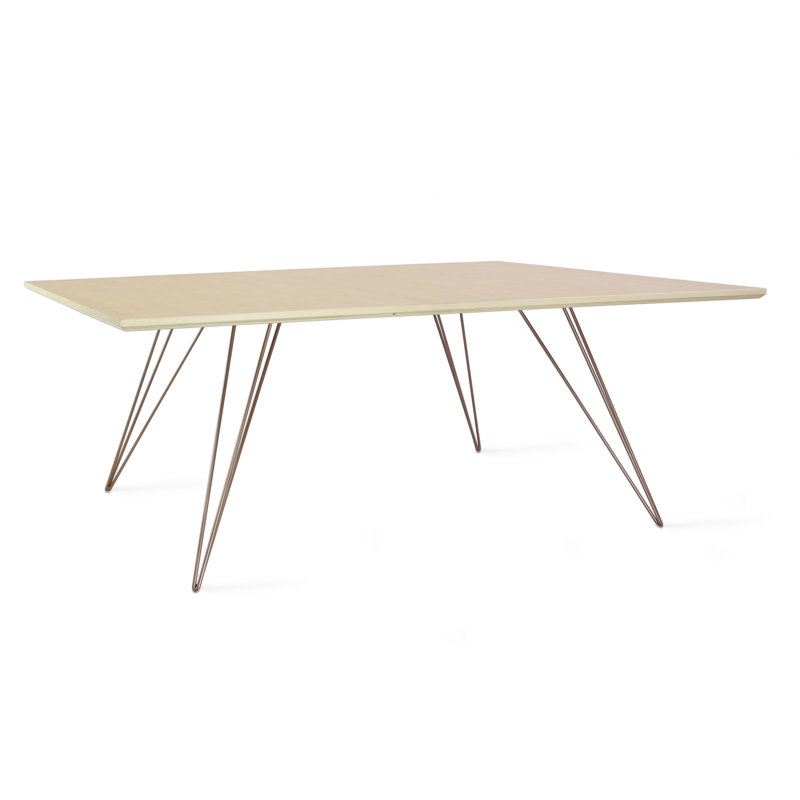 Williams Coffee Table, 18" H x 46" L x 40" W, Rose Copper, Maple