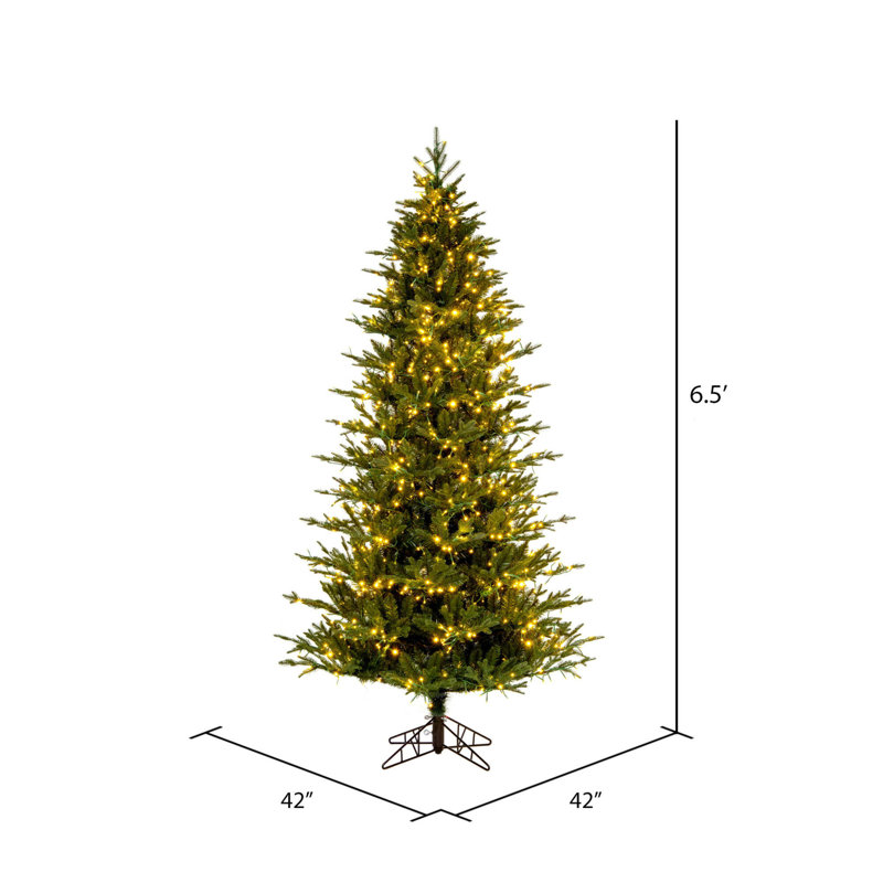 Lighted Artificial Fir Christmas Tree, 6.5' H