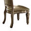Ensemble de deux chaises d'appoint de salle à manger rembourrées en similicuir et bois