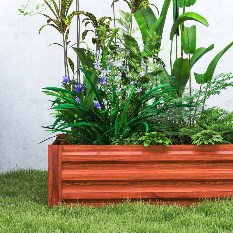 Boîte à fleurs en métal, 2 jardin surélevé galvanisé, pour plante en pleine croissance