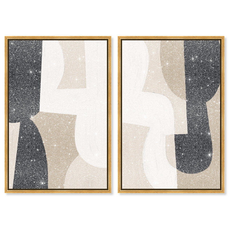 El Modernista Set Set by Oliver Gal, 11"H x 16"W, Gold Floater Frame