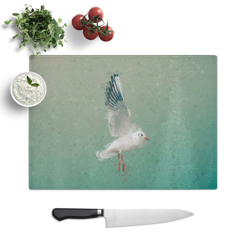 Tempered Glass Seagull Chopping Board, 39 cm W x 28.5 cm L