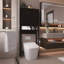 Support de toilette, salle de bain indépendante, salle de lavage, peu encombrant, noir-1731162568