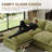 Linen Blend Cloud Couch Modular Sectional Sofa, Convertible Upholstered Cloud Sofa Comfy Deep Seat Couches For Living Room, Down Filled Sectional Sofa, Removable Washable Sofa Covers-113692950
