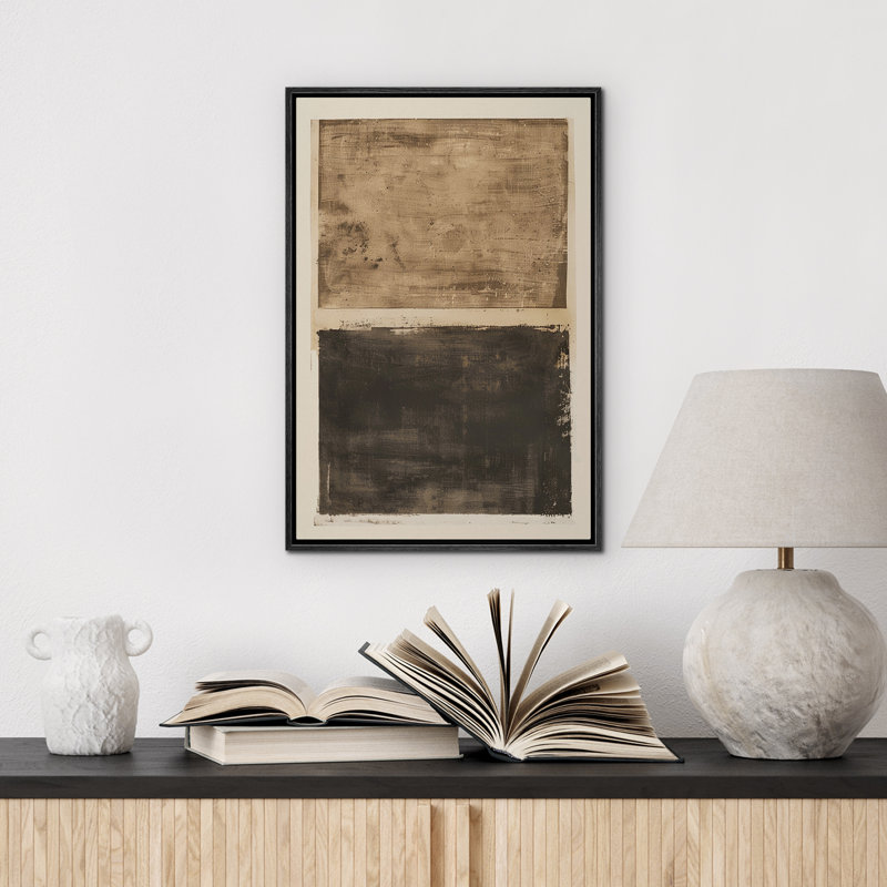 Brown Abstract Shapes Illustrations Rustic Decor Artwork M135, Black, 24" H x 16" W