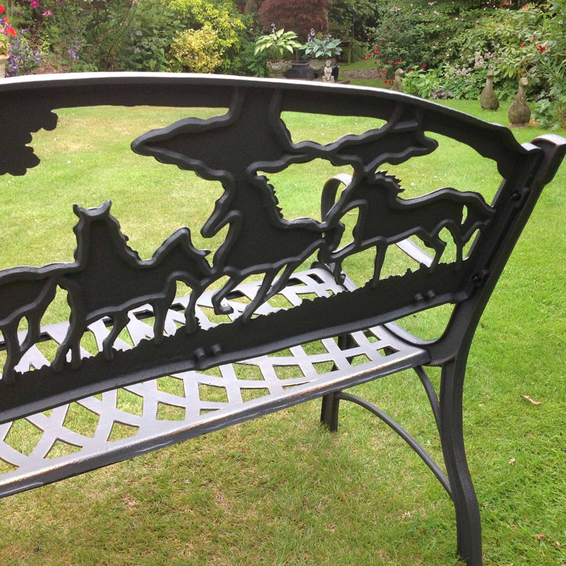 100% Cast Iron Bench with Countryside Theme