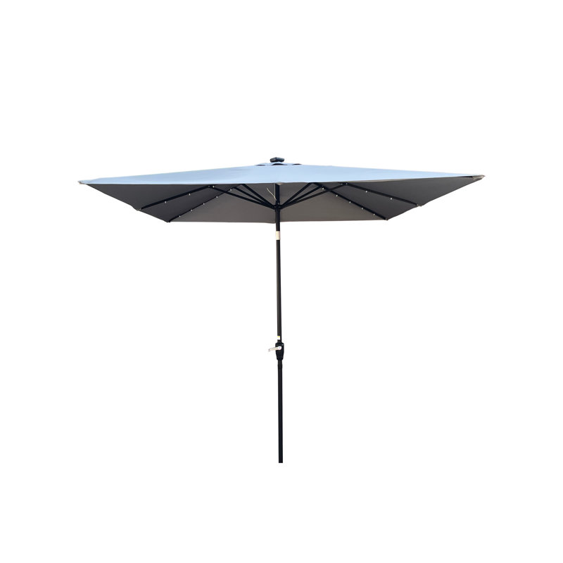 Parasol carré solaire pour terrasse 2,5 X 2,5 M, 8 baleines, éclairage à DEL, auvent imperméable, pour parasol de jardin et d'extérieur, 32 lumières, imperméable, abat-jour de terrasse, protection 40+