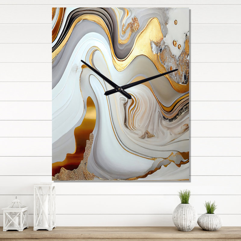 Jakkob - Horloge murale transitionnelle moderne surdimensionnée, H 40 po x l 30 po x P 1 po