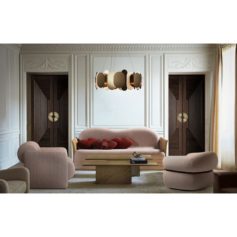 Panel LED Chandelier, Bronze