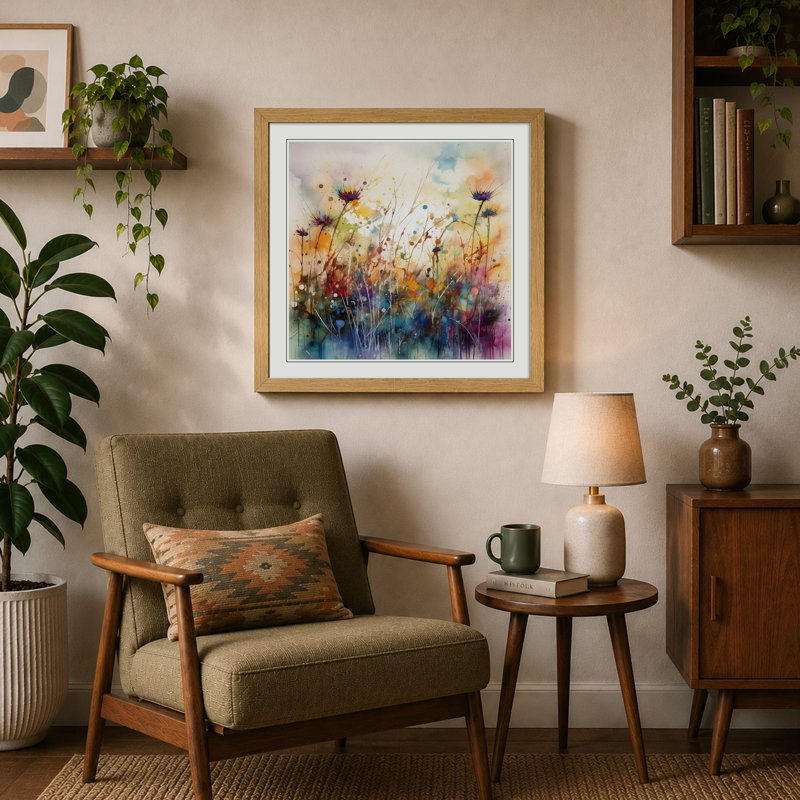 Meadow No.4 - Framed Print, Oak
