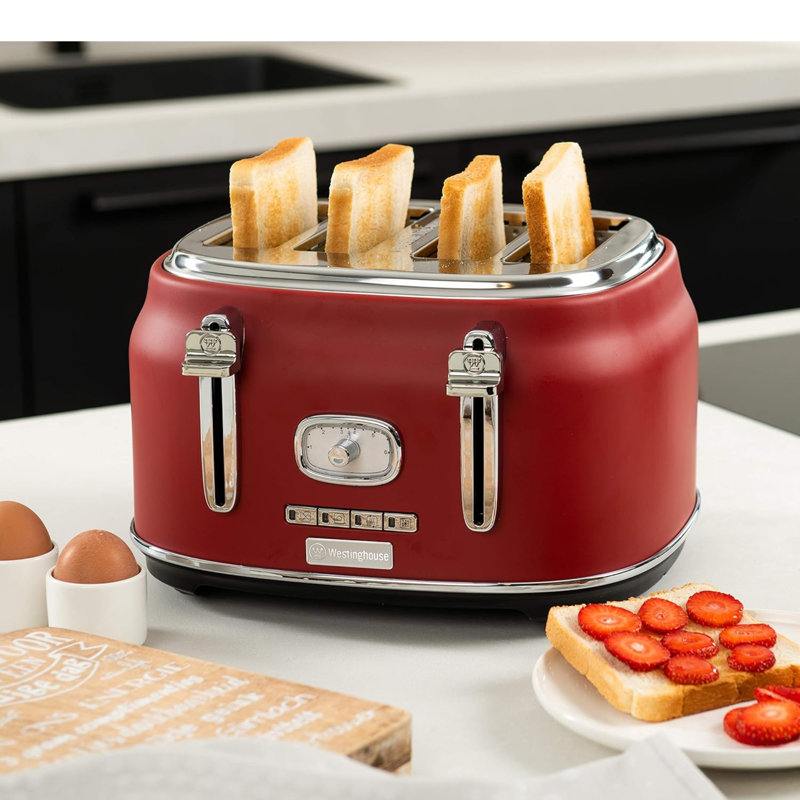 Retro 4 Slice Toaster, Red