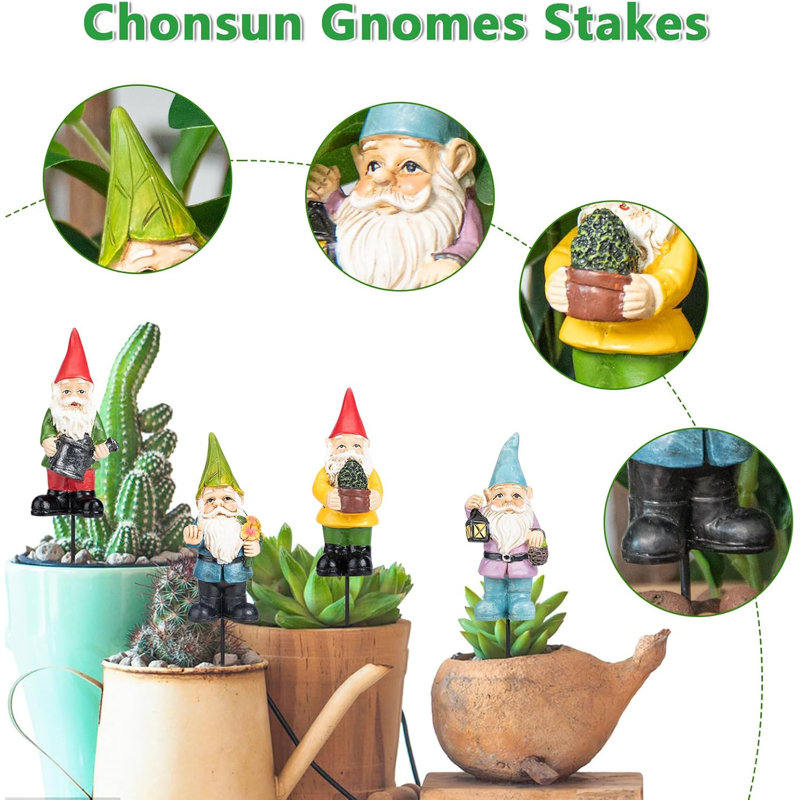 Ensemble de 4 mini pots à gnomes décoratifs, 1,4 po